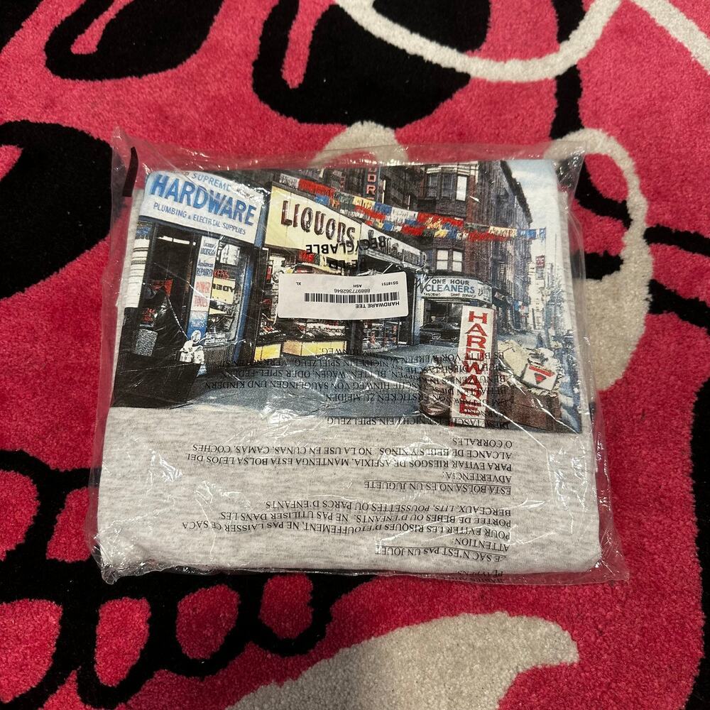 Supreme Hardware Tee – Ash Grey – Size Large – Brand New
